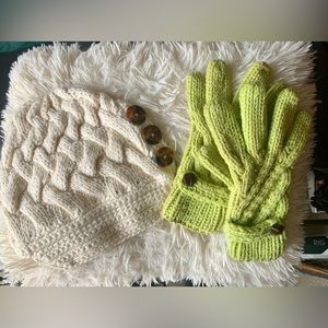 💥JCREW VTG beanie/glove set